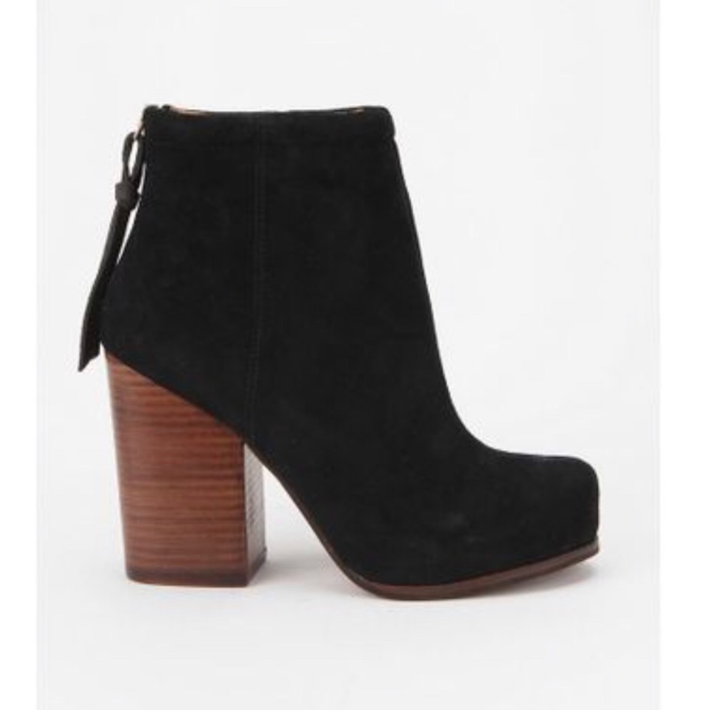 Jeffrey Campbell Black Suede Rumble Ankle Boot 7.5